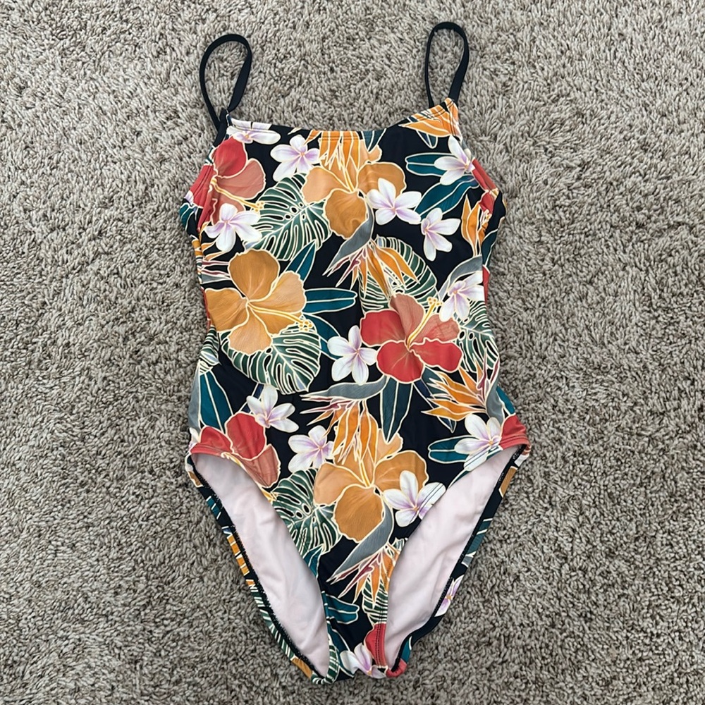 Hurley Women’s Size XS Tropical Floral Print One Piece Bathing Suit Swimsuit